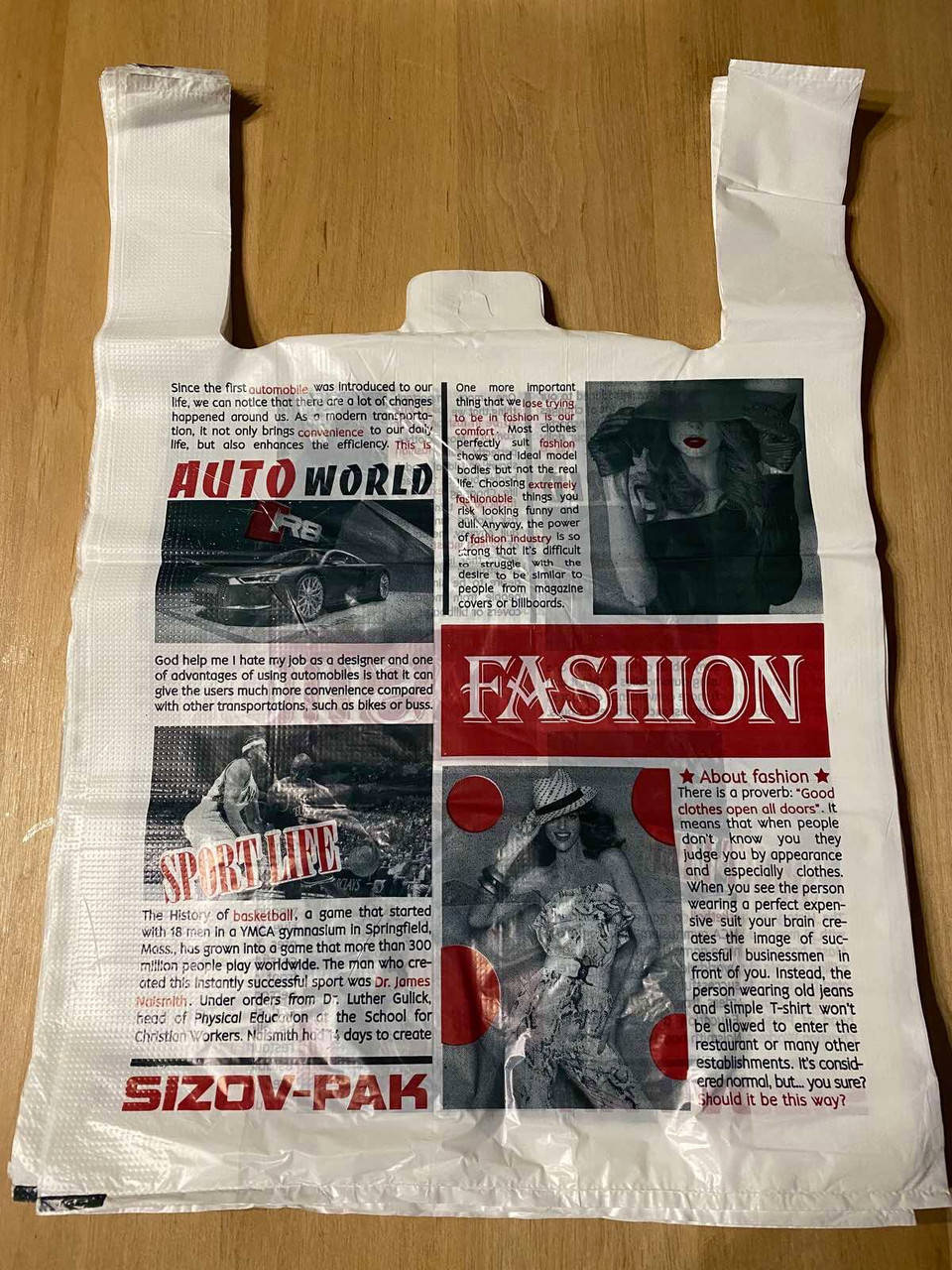 

Пакет майка с рисунком,,Fashion ,,38х60 (100 штук), Белый