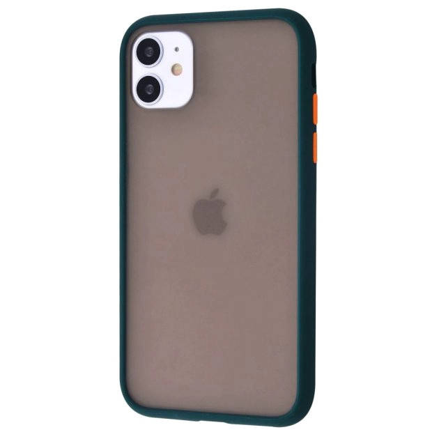 

Противоударный матовый чехол для iPhone 11 Зеленый, Темно-зеленый