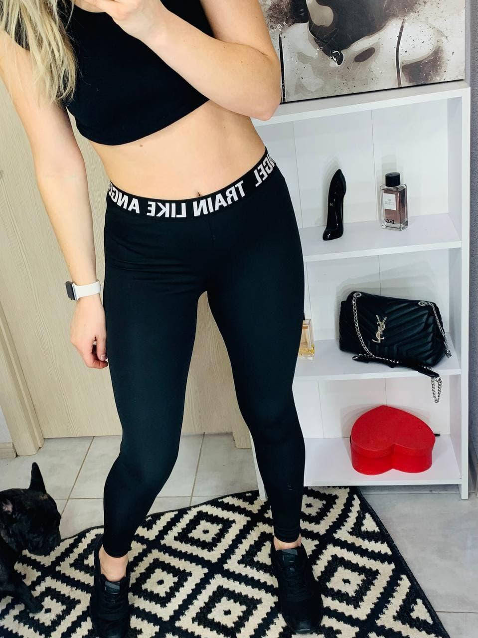 

Женские черные эластичные лосины, Черный