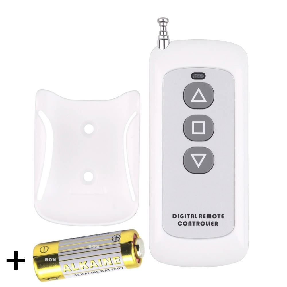 

Пульт белого цвета с увеличенным радиусом действия и выдвижной антенной на 3 кнопки 433 МГц + батарейка для пульта А23 (12 Вольт), Белый