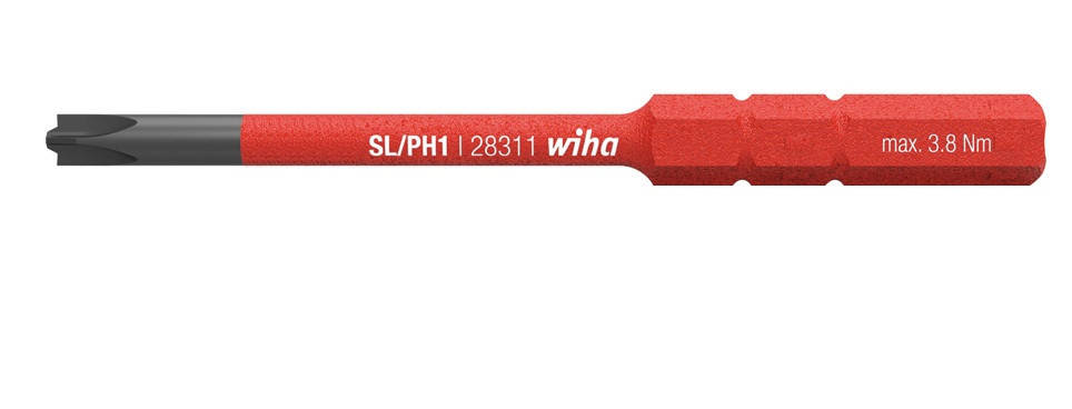 

Бита SL/PH1 SoftFinish electric slimBit Xeno для зажимных винтов „плюс“ и „минус“ (шлиц/PH) Wiha 34587