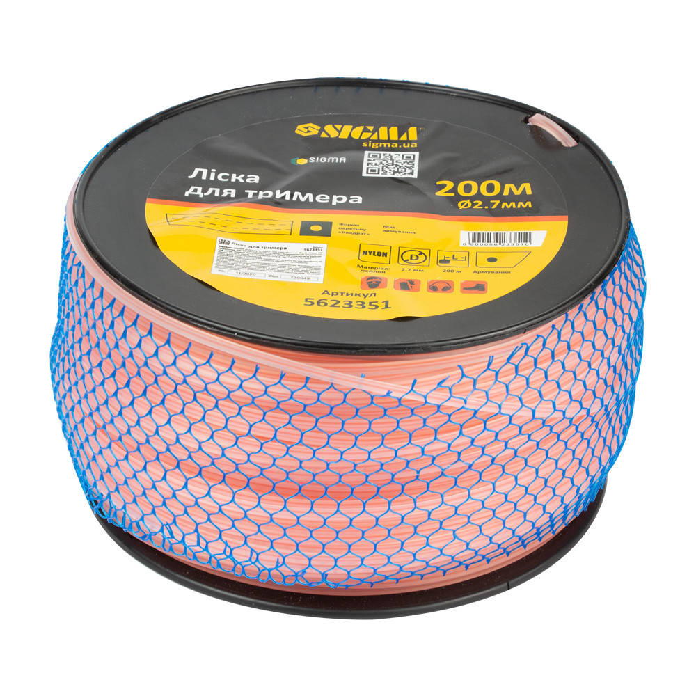 

Леска для триммера армированный квадрат Ø2.7мм 200м катушка SIGMA 5623351