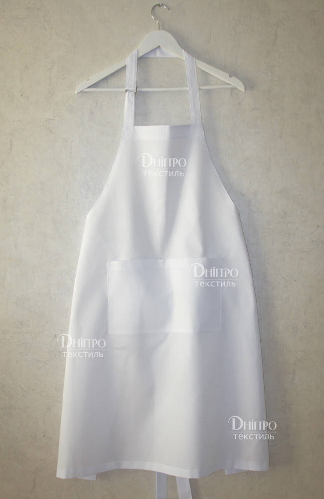 

Белый нагрудный фартук для повара или пекаря. Одежда для поваров