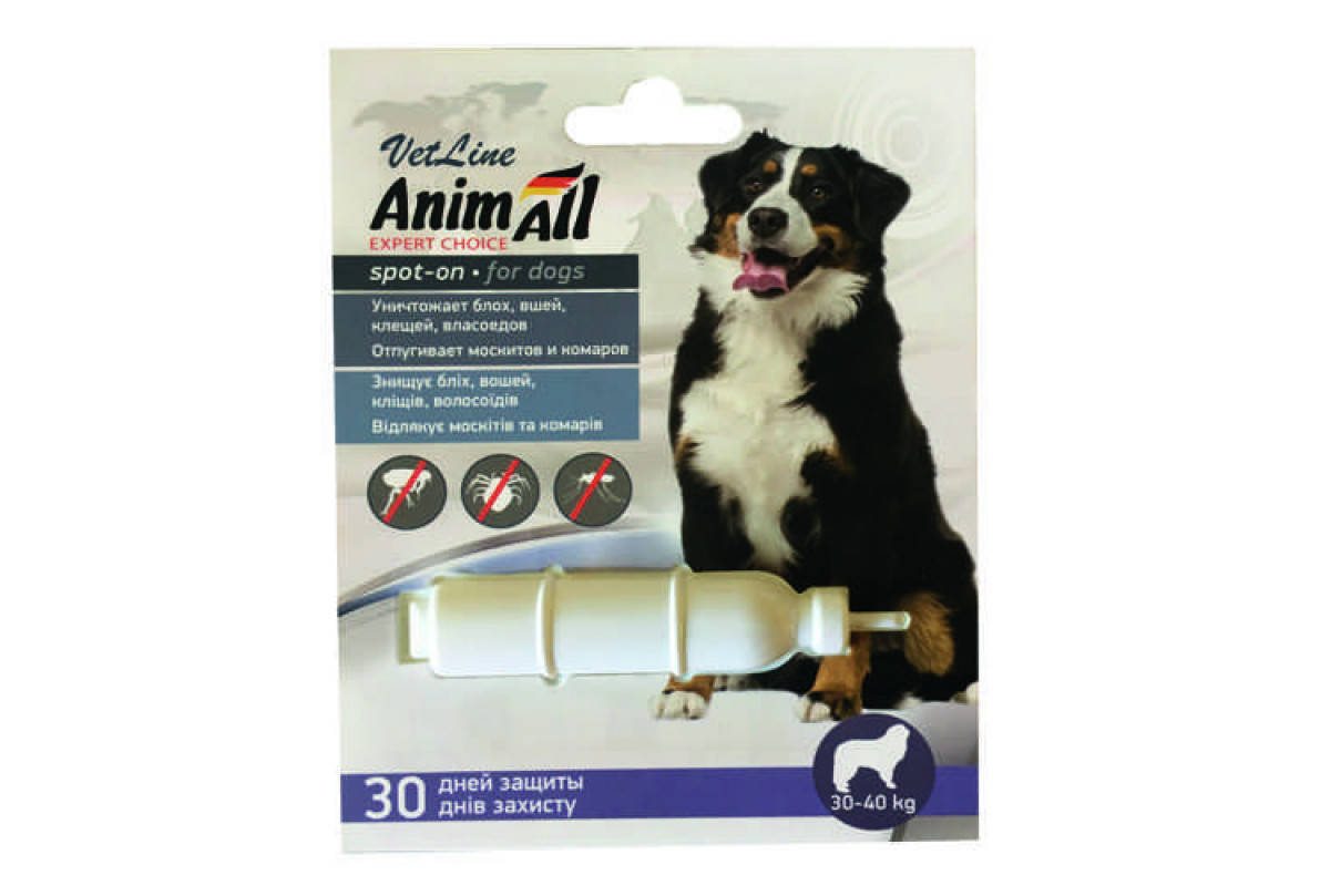 

AnimAll VetLine Spot-On-on капли от блох и клещей для собак, вес 30-40 кг