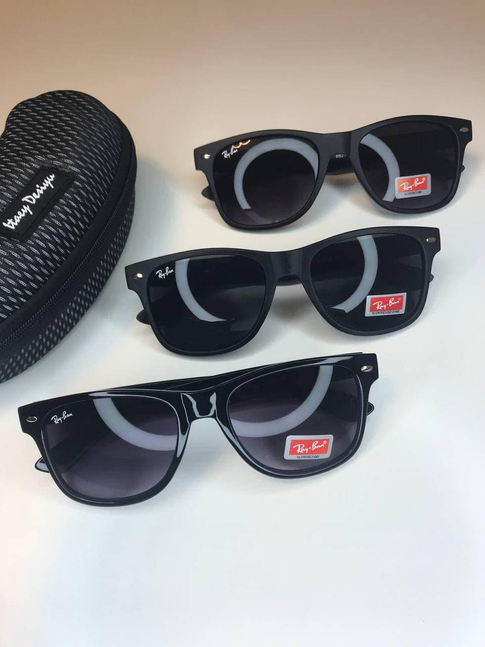 

Модные солнцезащитные очки Ray Ban Wayfarer Рой Бен Вайфаер УНИСЕКС! Мужские Черные, Черный