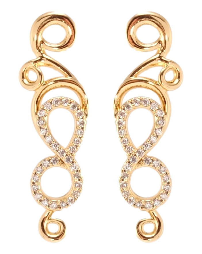 

Серьги Xuping Позолота 18K гвоздики (пусеты) "Вензеля с цирконием""