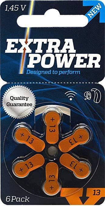 

Батарейки для слуховых аппаратов 13 Extra Power (Англия)