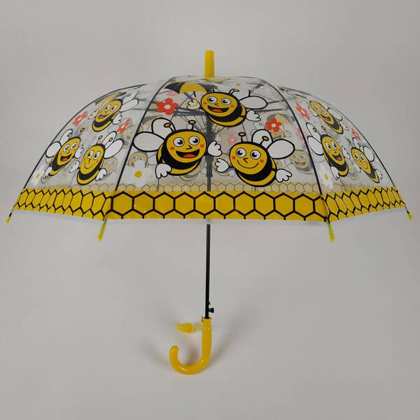 

Детский зонт прозрачный для девочки Пчелки трость полуавтомат Feeling Rain 004-5