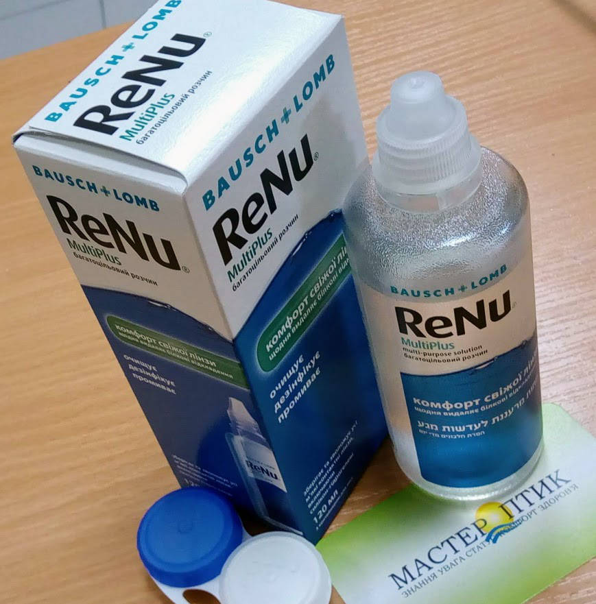 

Розчин для контактних лінз, Bausch + Lomb, ReNu Multiplus, 120 мл