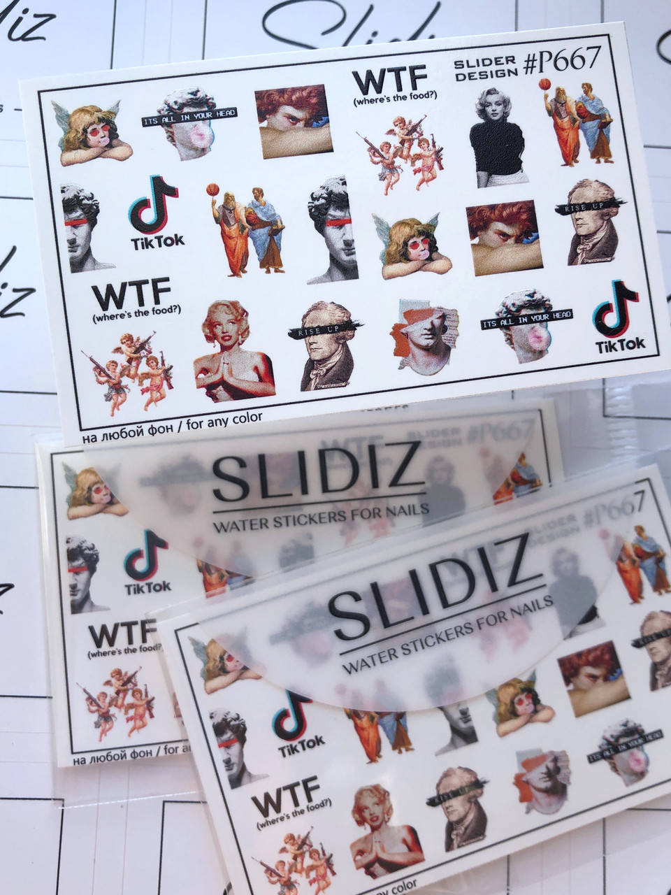

Слайдер-дизайн SLIDIZ водная наклейка для ногтей на любой фон