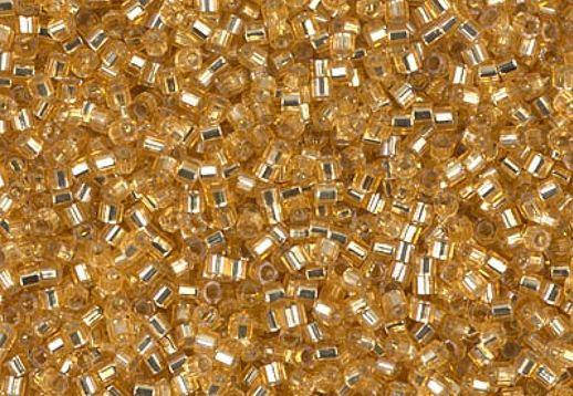 

Японський бісер Miyuki Delica 11/0 Hexcut DBС0042 - Silver Lined Gold
