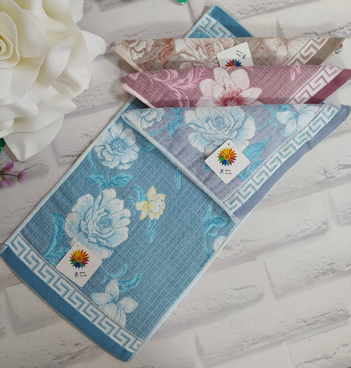 

Полотенце для кухни р. 50х25 см лен двустороннее двухслойное Home Textile, Разные цвета