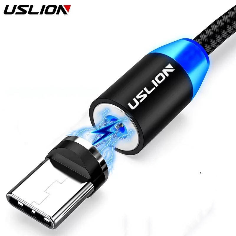 

Магнитный кабель USLION Type-C, тканевый 2.4А 1м., Черный