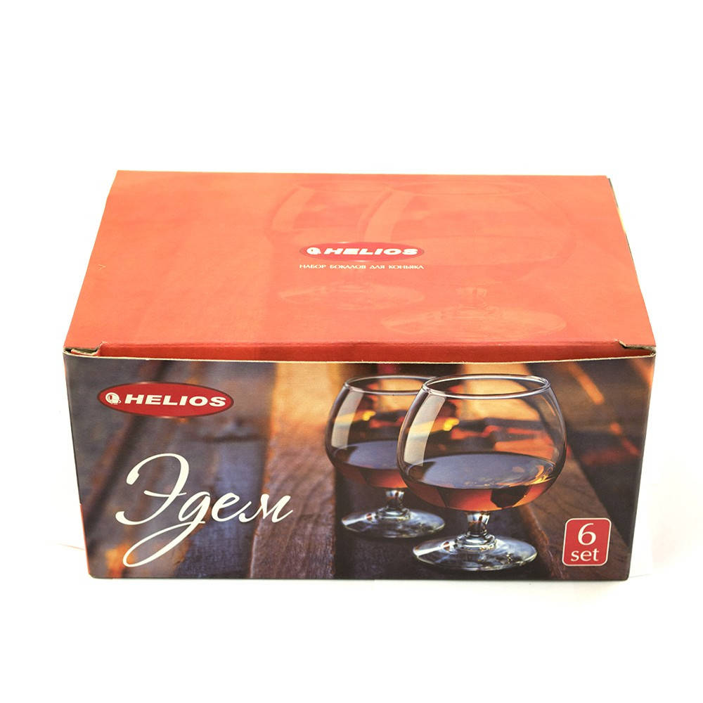 

Набор бокалов Helios Эдем для коньяка 410 мл 6 шт (8349), Прозрачный