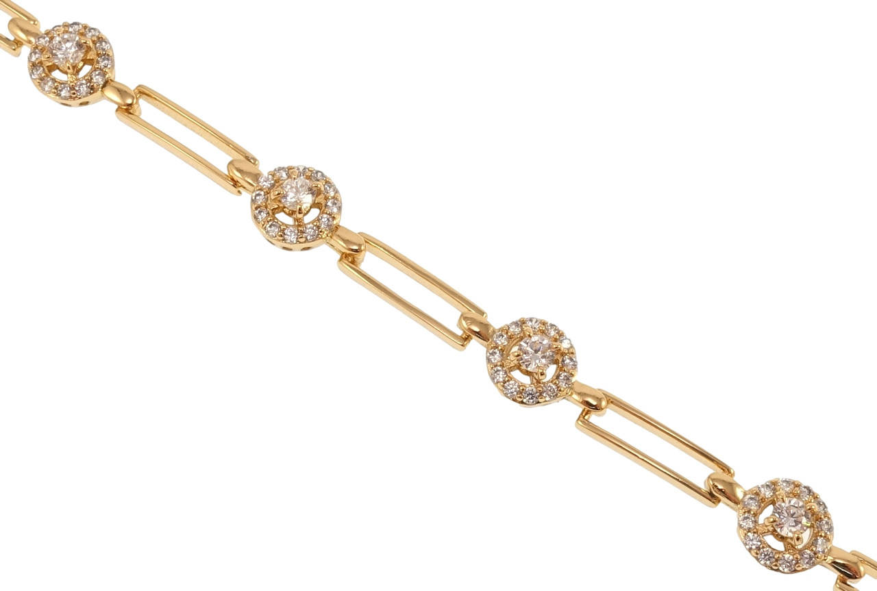 

Браслет Xuping Позолота 18K "Обаяние" длина с доп.замком 17,19.5см х 3-6мм