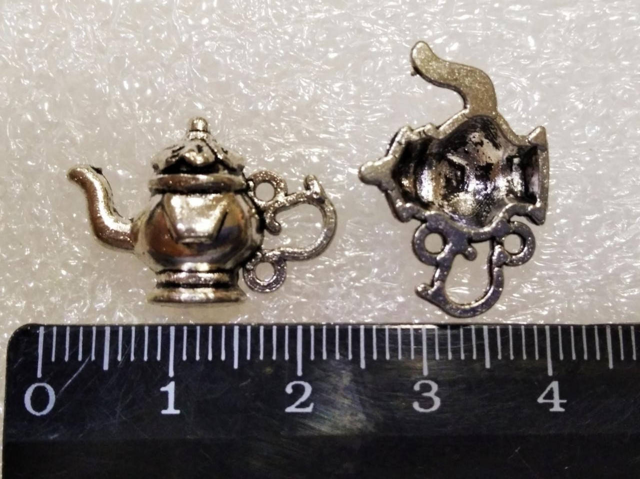 

Чайничек, подвеска, цвет - серебро, 15*21 мм