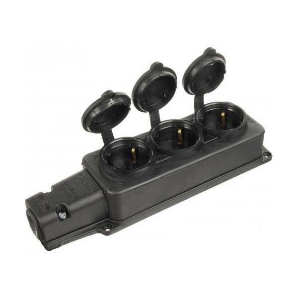 

Розетка тройная (каучук) Bemis BK1-1402-3613 1*16 А