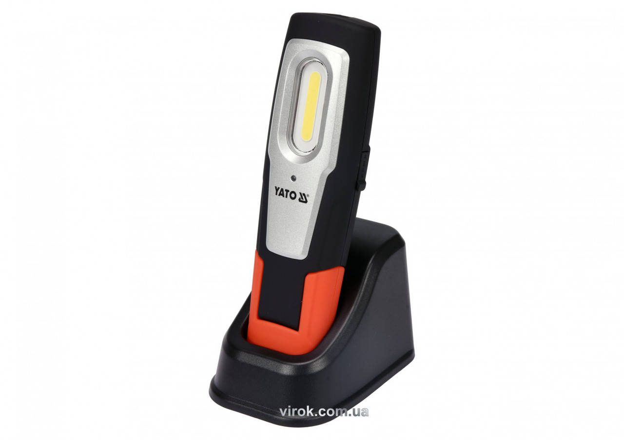 

Фонарь светодиодный COB LED аккумуляторный YATO Li-Ion 3.7 В 2.2 Ач 3+1 Вт 350+100 лм YT-08560