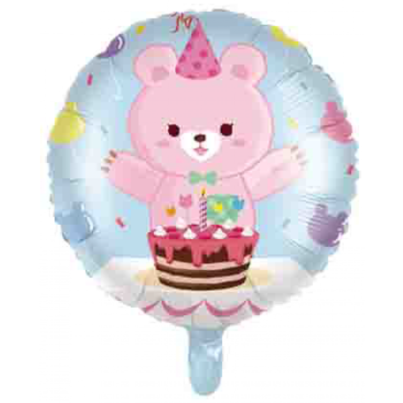 

Фольгированный шарик КНР 18" (45 см) Мишка с тортом, Разные цвета