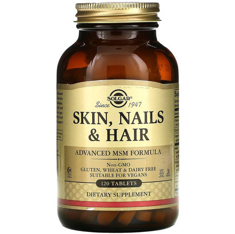 

Витамины для кожи, ногтей и волос SOLGAR "Skin, Nails & Hair" улучшенная МСМ формула (120 таблеток)