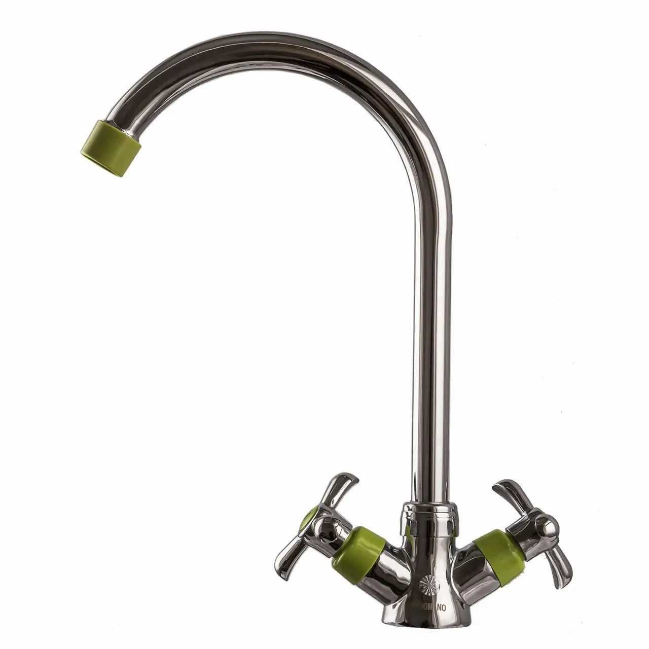 

Смеситель для кухни Domino DK-H1-2N-Green, крест, керамика, на гайке. Кран, Хром