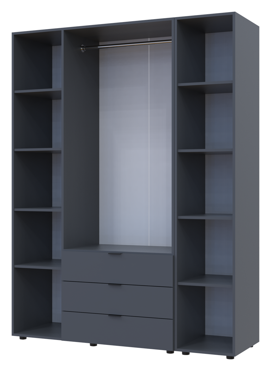 Комплект Doros Гелар з Етажеркою Графіт 3 ДСП 154.4х49.5х203.4 (42005059) 2