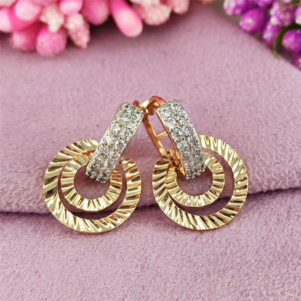 

Серьги кольца Xuping Марго медицинское золото позолота 18К + родий А/В 1-1541