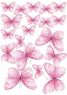 

Вафельна картинка для кондитерских виробів, топерів, пряників, капкейків Метелики (листок А4) 24