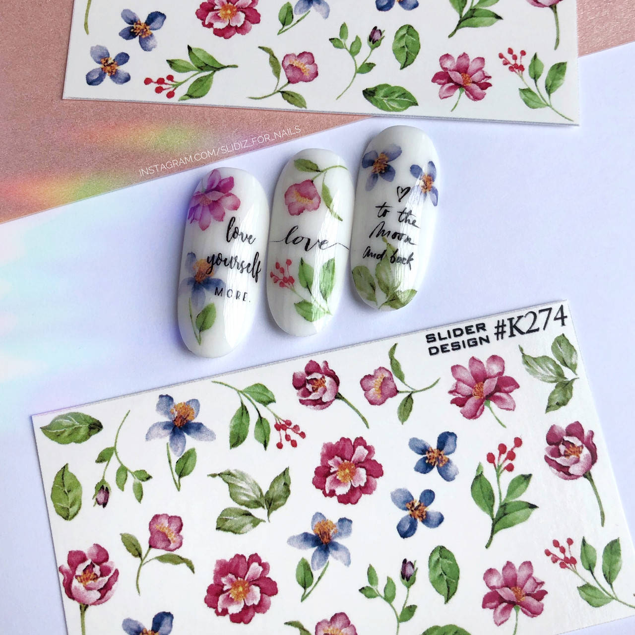 

Слайдер-дизайн SLIDIZ водная наклейка для ногтей Цветы