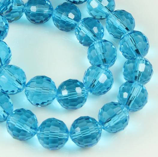 

Бусины хрустальные шар 8 мм бирюзовые (72 шт) мелк. огранка