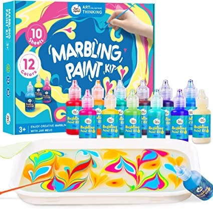 

12 цветов. Набор для рисования на воде Jar Melo Marbling Kit.Набор для марморирования
