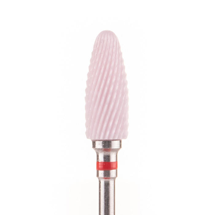 

Фреза керамическая Nail Drill для снятия гель-лака (Кукуруза) - 600 032 розовая (красная насечка)