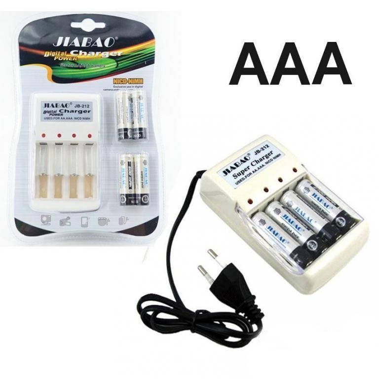 

Зарядний пристрій + 4 акумулятори JIABAO-212 AAA зарядное устройство