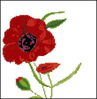 

Схема для вышивания бисером на габардине с цветочным рисунком Мак С-38