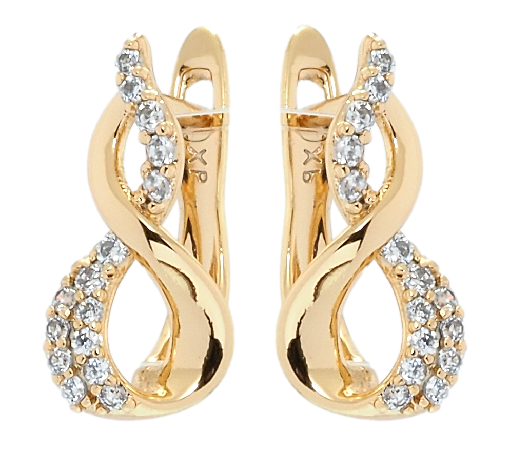 

Серьги Xuping Позолота 18K английский замок "Восьмерки с цирконием"