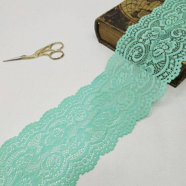 

(1 метр) кружево гипюр стрейч, 10см Цвет мятный (КС-7462М)