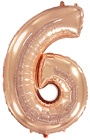 

Фольгированная цифра 6 розовое золото, 40" (102 см) Flexmetal