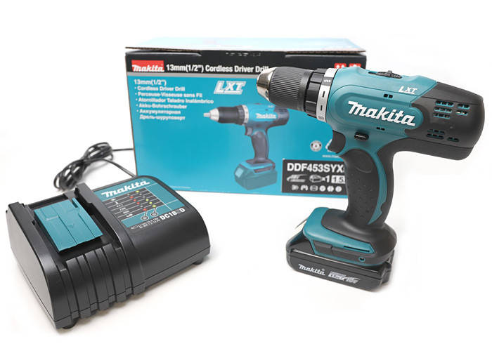 

Аккумуляторная дрель-шуруповерт Makita DDF453SYX5 + акк 18 V 1.5 Ah + ЗУ (DDF453SYX5)