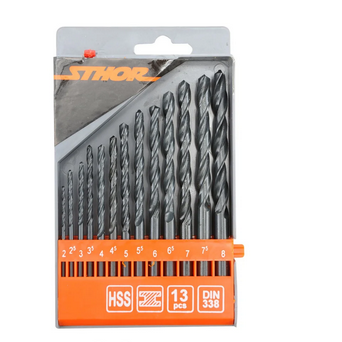 

Набір свердл по металу STHOR HSS титан 2-8 мм 13 шт.