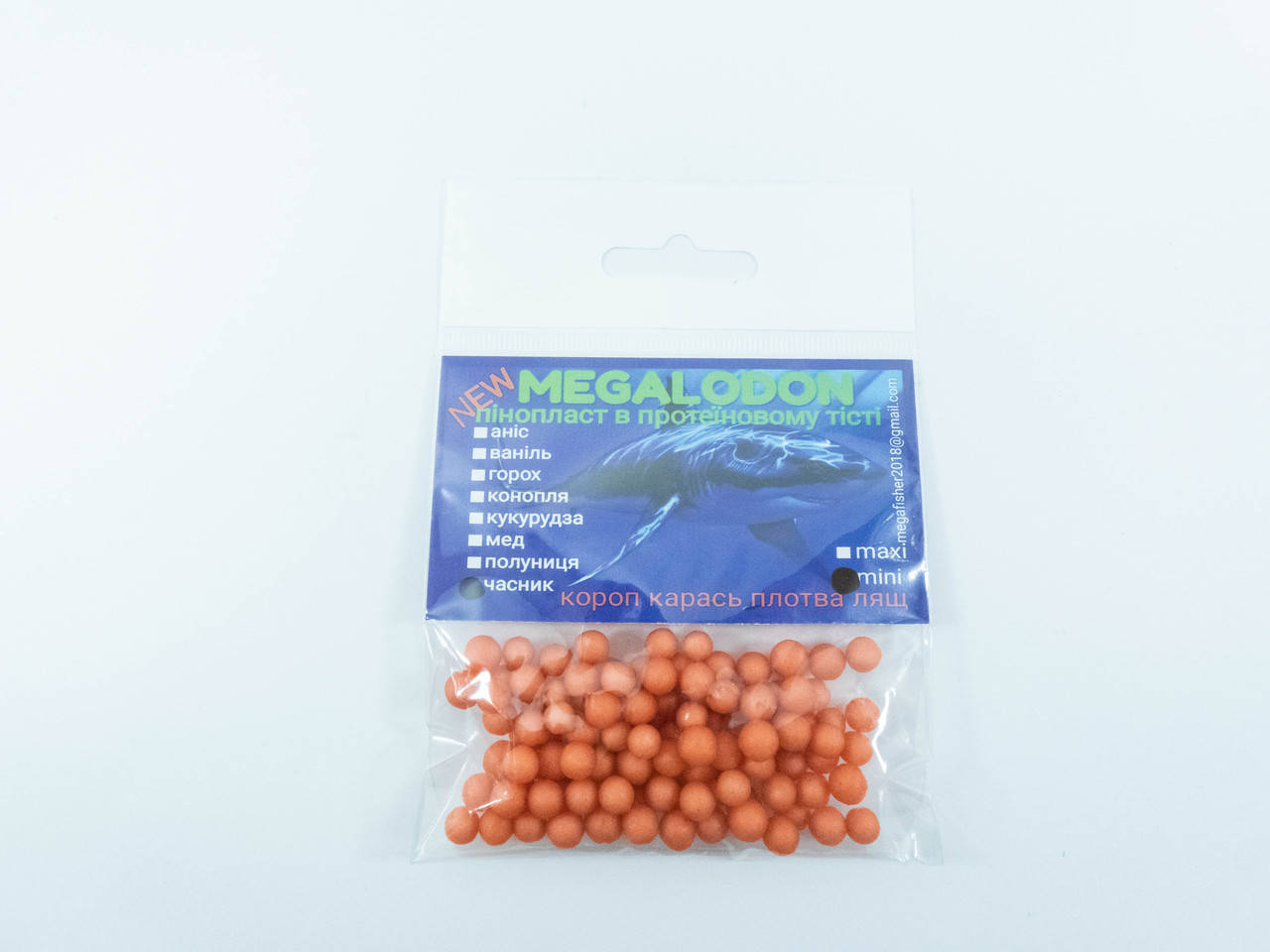 

Ароматизированная плавающая насадка в протеиновом тесте (пенопласт) Pufi mini чеснок Megalodon