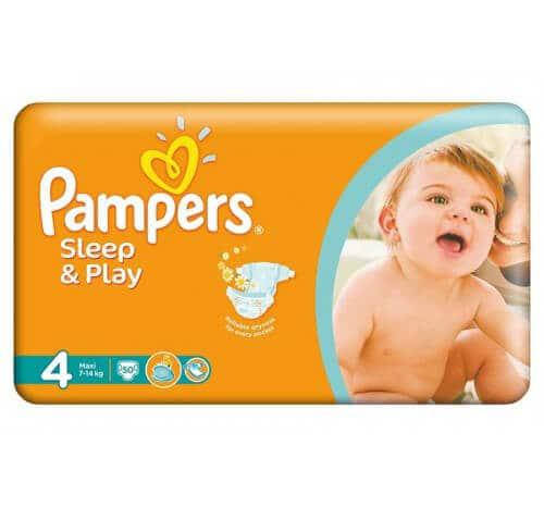 

ПОДГУЗНИКИ PAMPERS SLEEP & PLAY MAXI 4 (7-14 КГ) ЭКОНОМ 50ШТ, Белый
