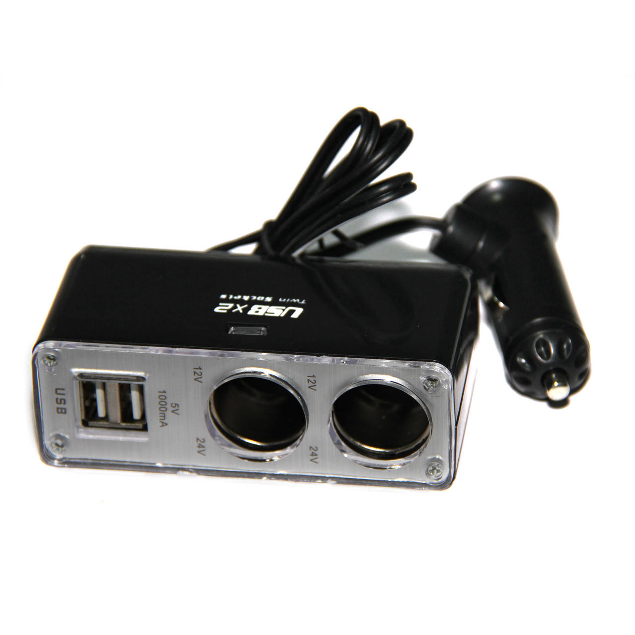 

Разветвитель автоприкуривателя 1х2 + 2хUSB
