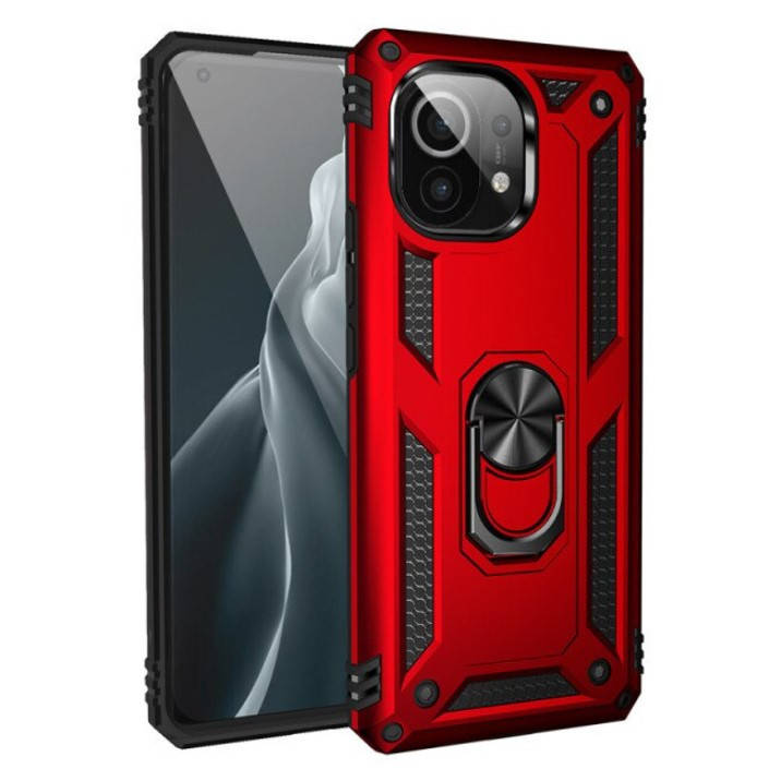 

Противоударный чехол Combo Ring для Xiaomi Mi 11 (Разные цвета) Красный
