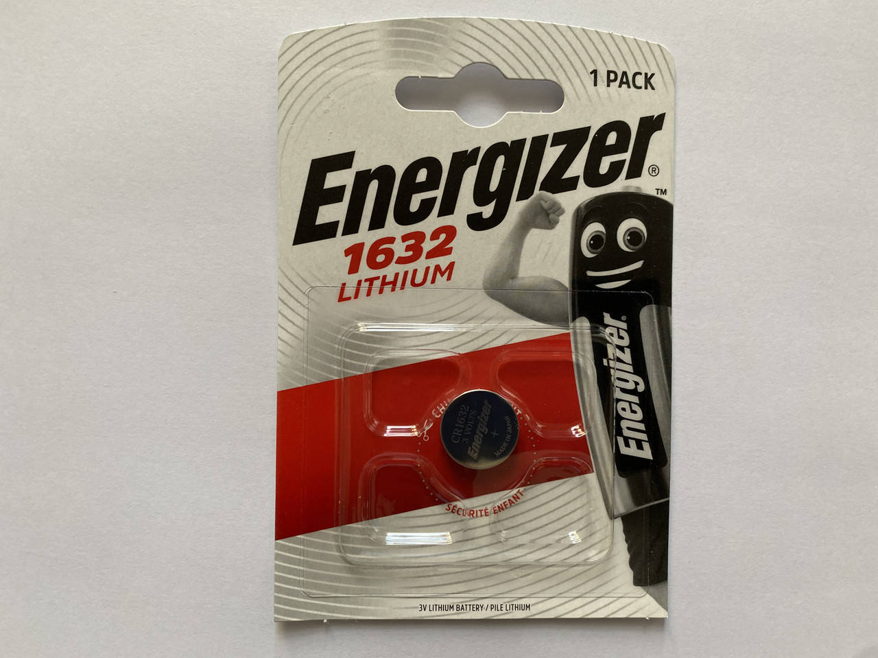 

Батарейка Energizer CR1632 Lithium 3V 1шт.