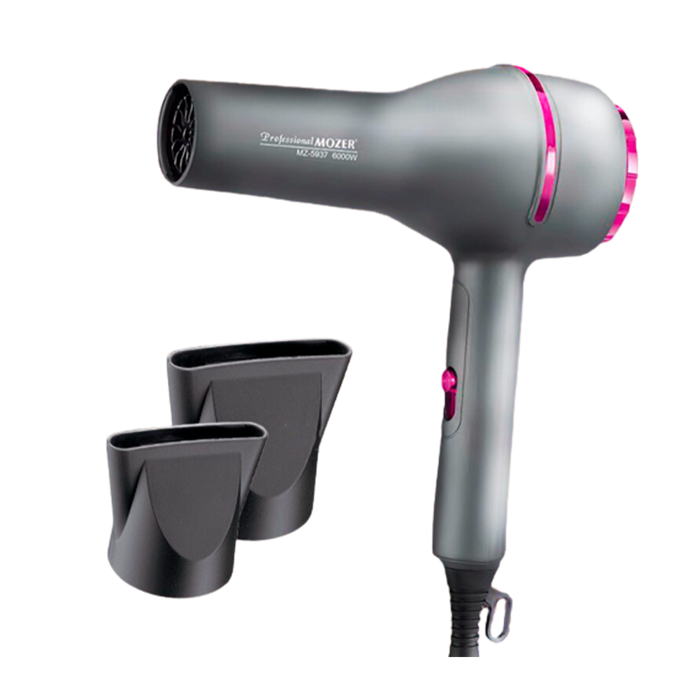 

Профессиональный фен Mozer MZ-5937 с двумя насадками 6000W / Фен для волос с насадками-концентраторами