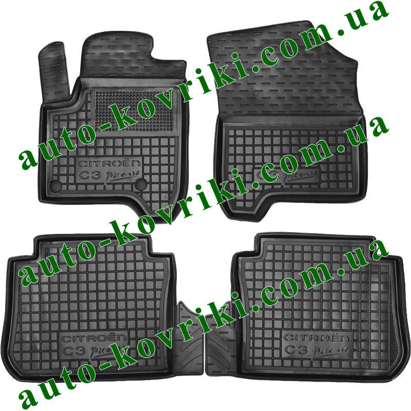

Резиновые коврики в салон Citroen C3 Picasso 2008-2017 (Avto-Gumm), Черный