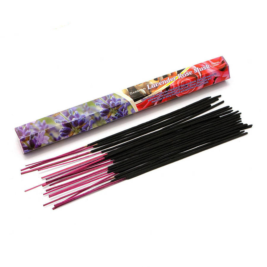 

Аромапалочки Лаванда роза муск (Lavender Rose Musk) Darshan шестигранник для релакса