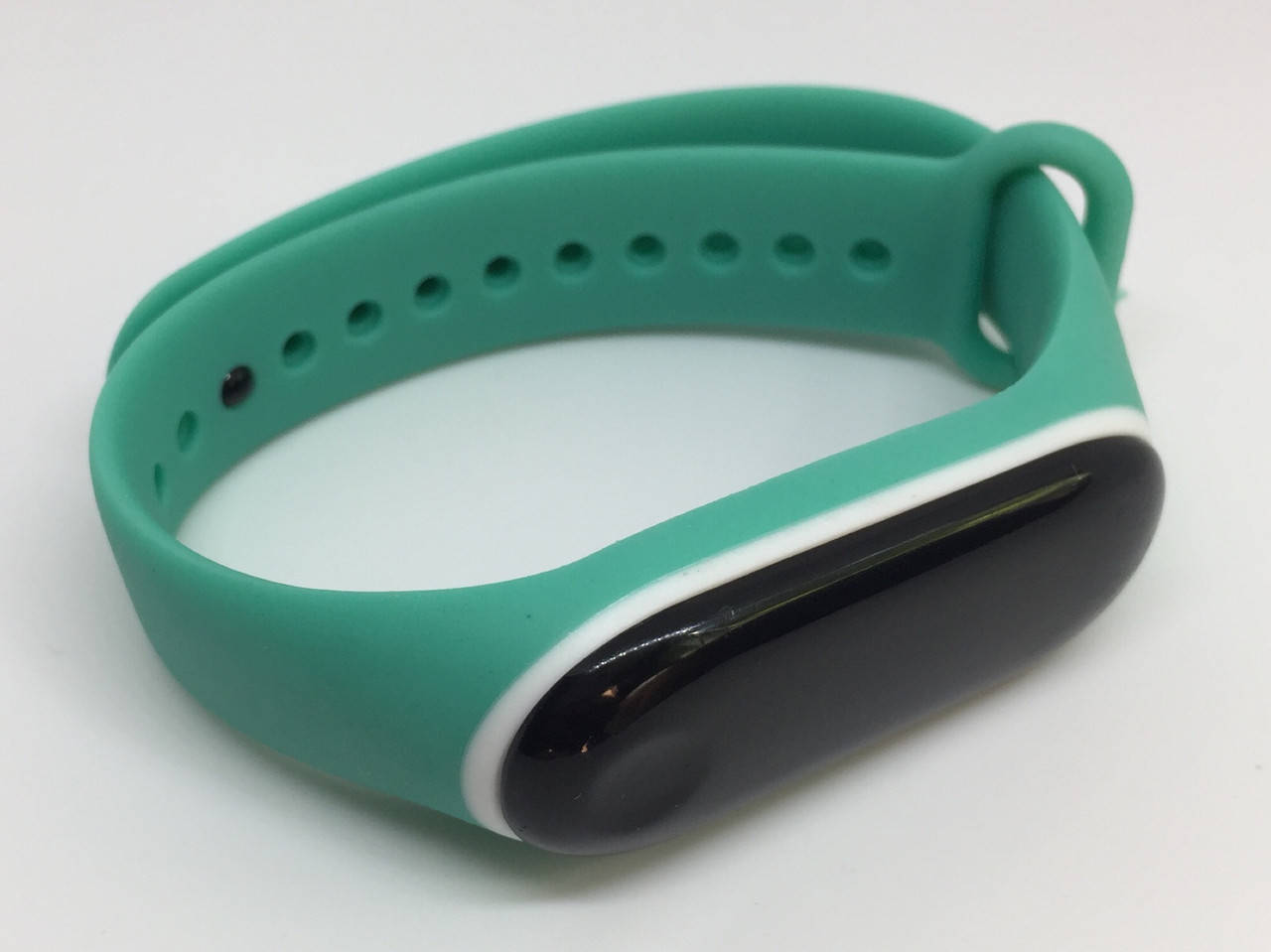 

Ремешок для фитнес-браслета Xiaomi mi band 3 ми бенд 4 двухцветный бирюзовый с белым
