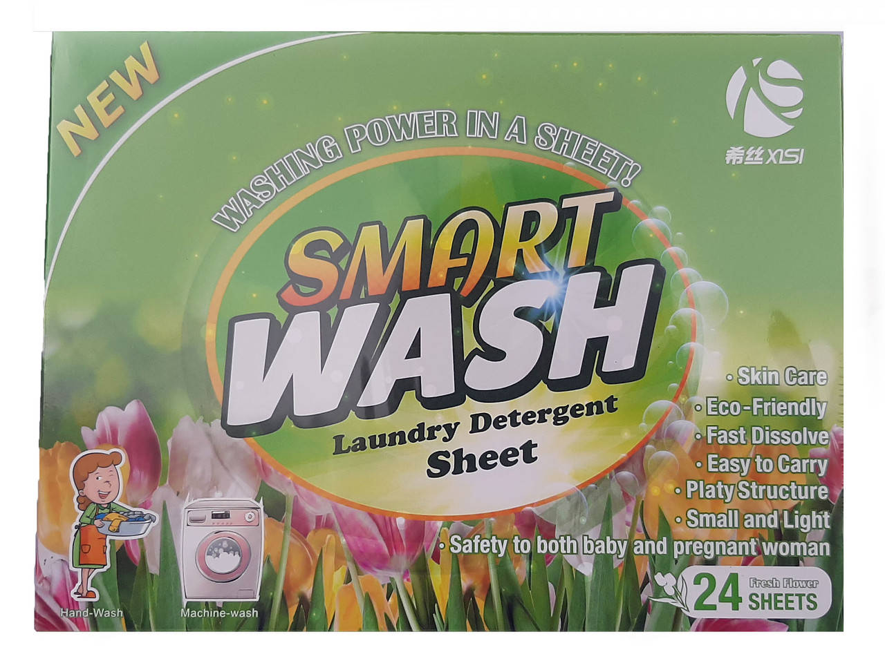 

Полоски для стирки (24 шт) SMART WASH LAUNDRY DETERGENT SHEET зеленая