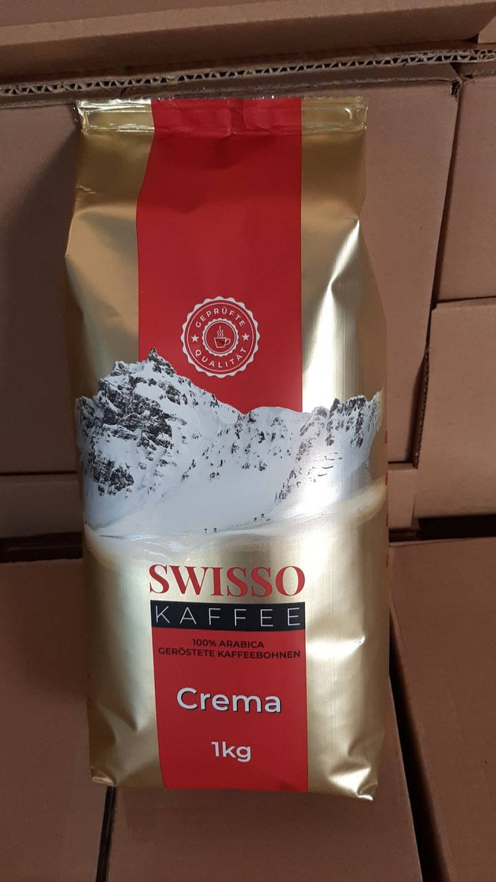 

Швейцарский кофе в зернах Swisso Crema Kaffee, 1кг, 100% Арабика средней обжарки